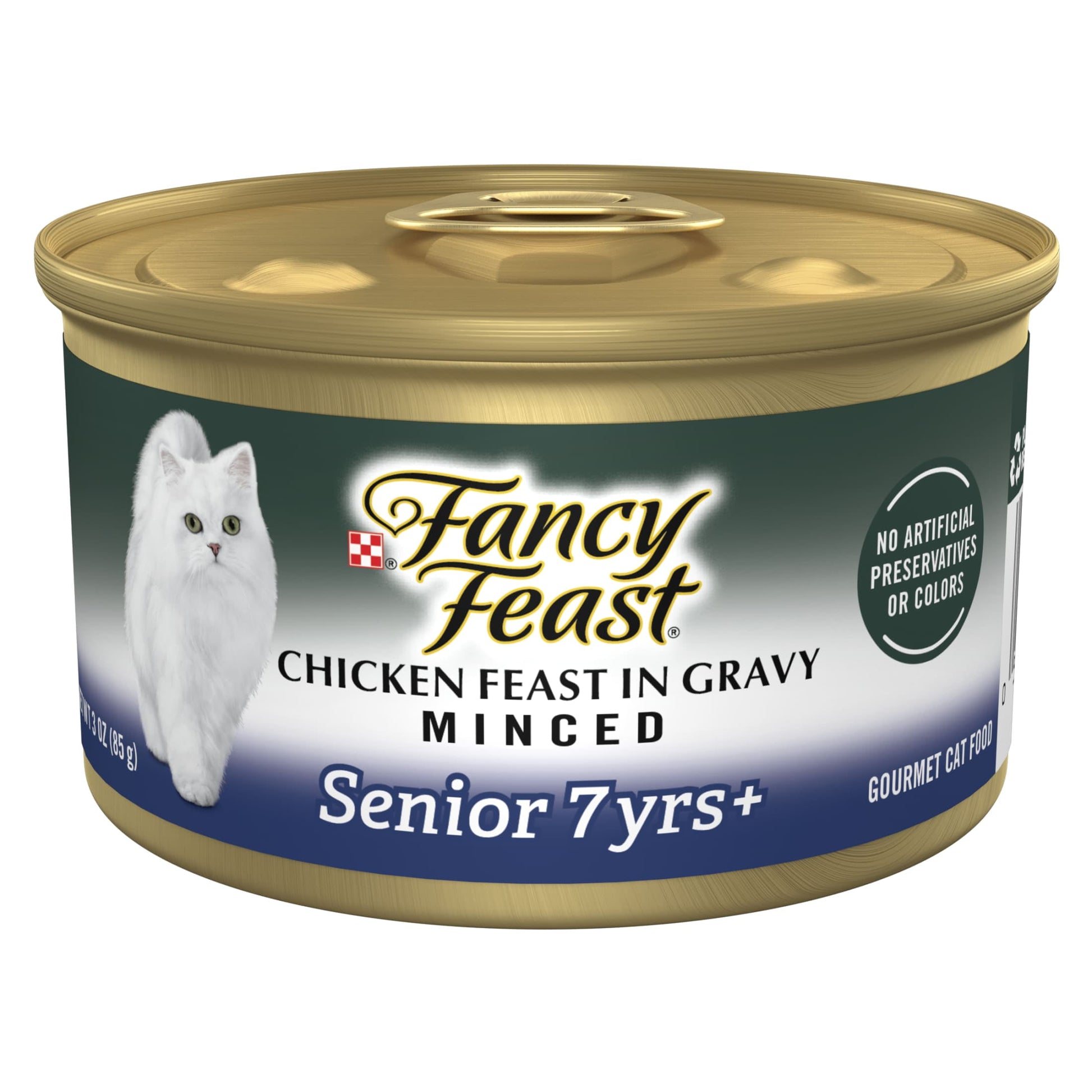 Purina Fancy Feast Senior Classic Pate Wet Cat Food, Minced Chicken in Gravy, 3 oz Cans (24 Pack)