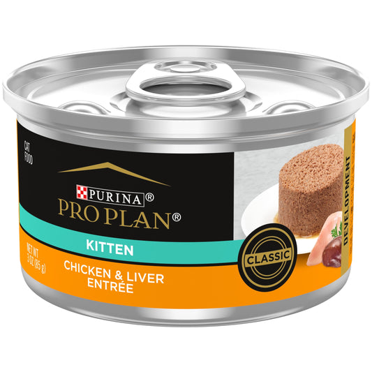 Purina Pro Plan, Chicken Liver, Wet Kitten Food, 3 oz Cans, 24 Pack