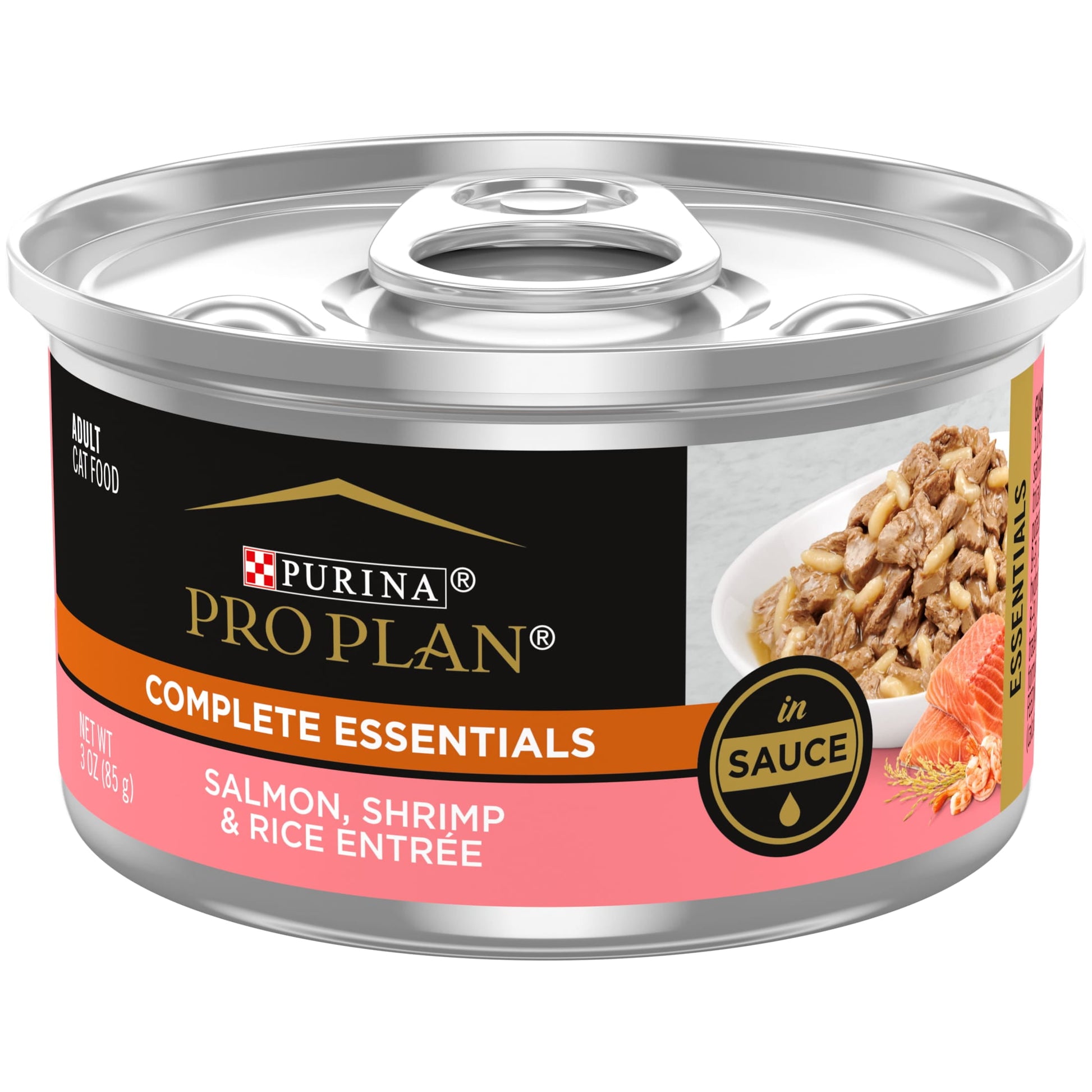 Purina Pro Plan Essentials, Salmon, Shrimp & Rice, Wet Cat Food Pate, 3 oz Cans, 24 Pack