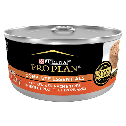 Purina Pro Plan, Grain-Free Chicken & Spinach Entree, Wet Cat Food, 12 Pack, 5.5 oz Cans