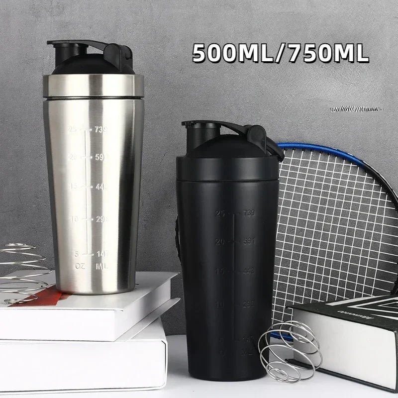 Stainless Steel Protein Shaker Cup Portable Fitness Sports Mug