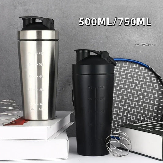 Stainless Steel Protein Shaker Cup Portable Fitness Sports Mug