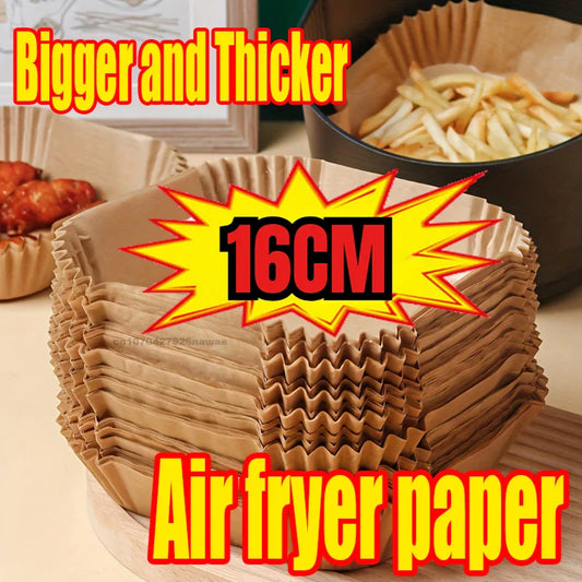 50pcs/set Air Fryer Disposable Paper Parchment Wood Pulp Steamer