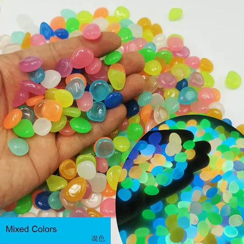 100 Pcs Luminous Rock, Stone Luminous Dark Garden Pebbles, Sidewalk
