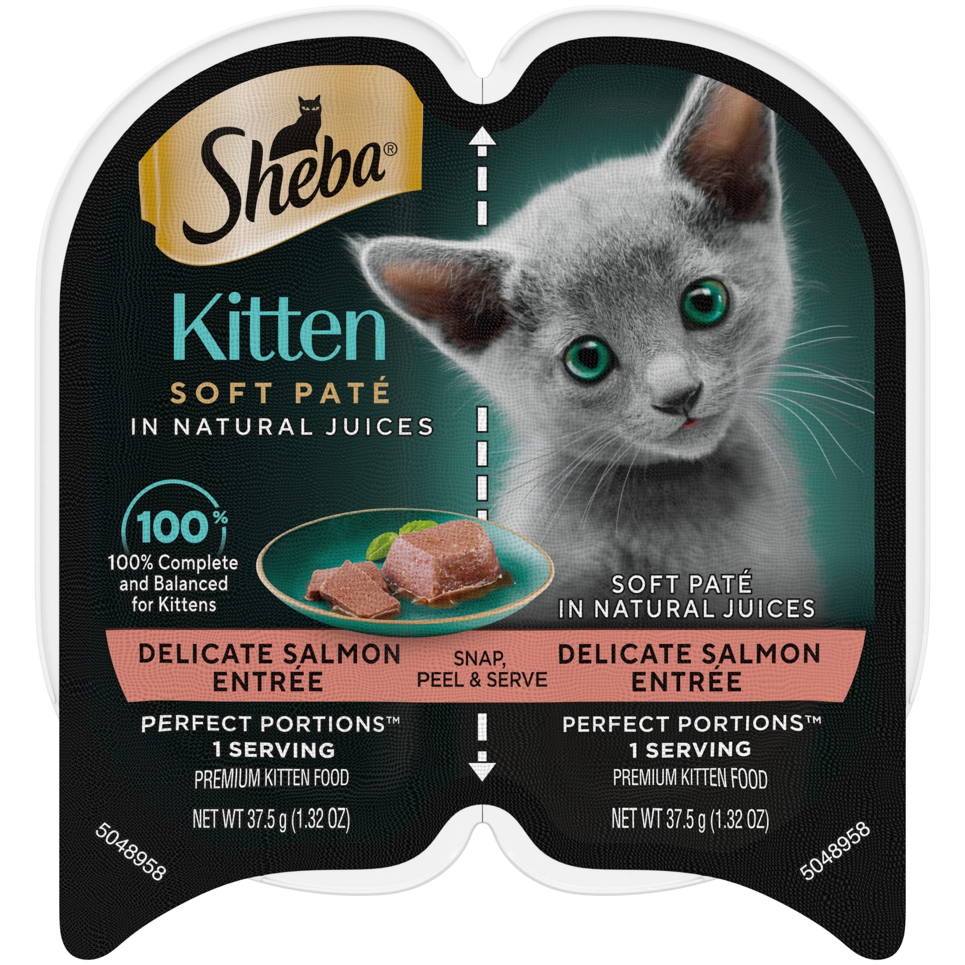 Sheba Perfect Portions Kitten Salmon Pate Entree Wet Cat Food, 2.6 Oz Twin-Pack Tray