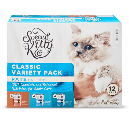 Special Kitty Classic Variety Pack Pate Cat Food, 13 oz Cans (12 Pack)