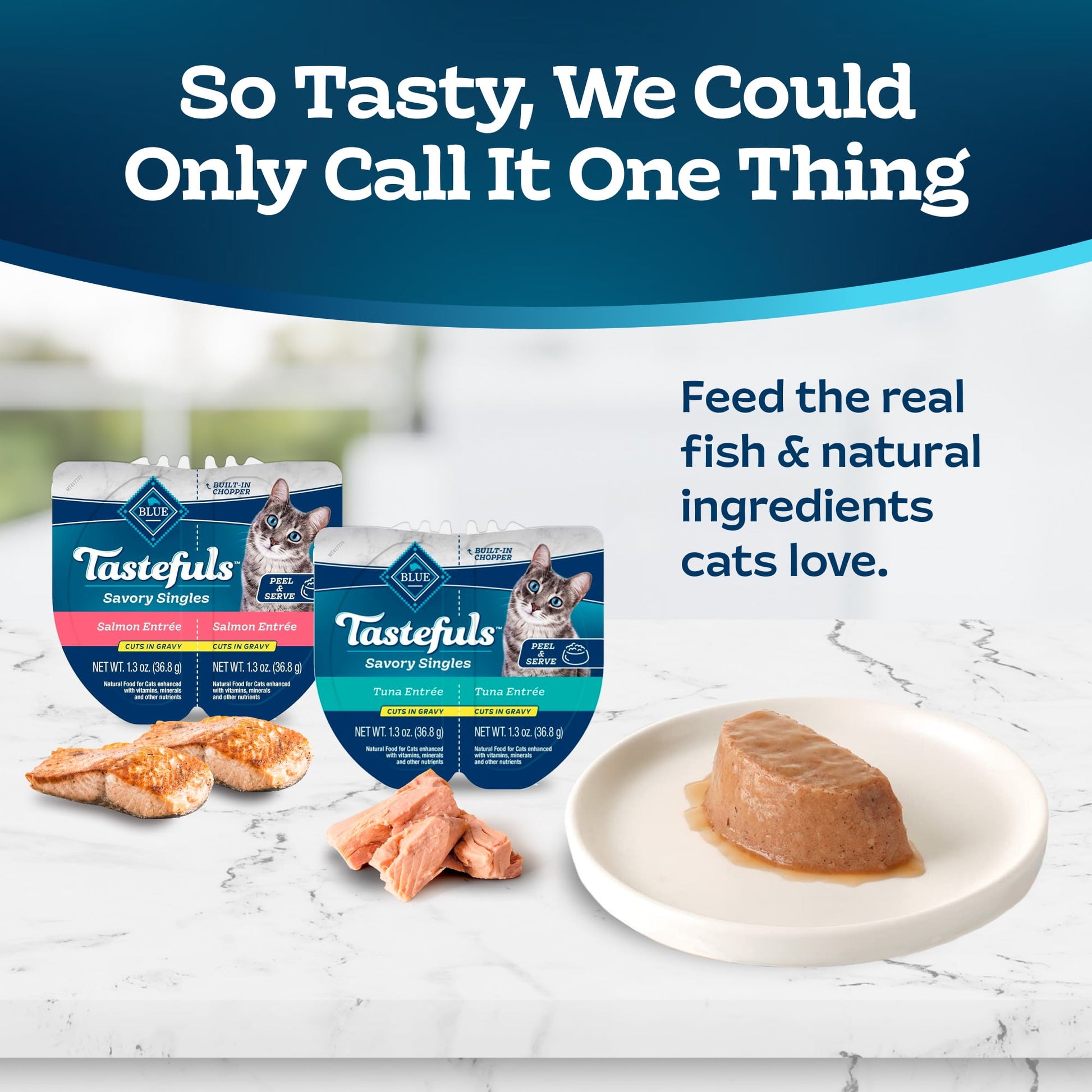 Blue Buffalo Tastefuls Savory Singles Wet Cat Food Variety Pack, Salmon & Tuna Entrées