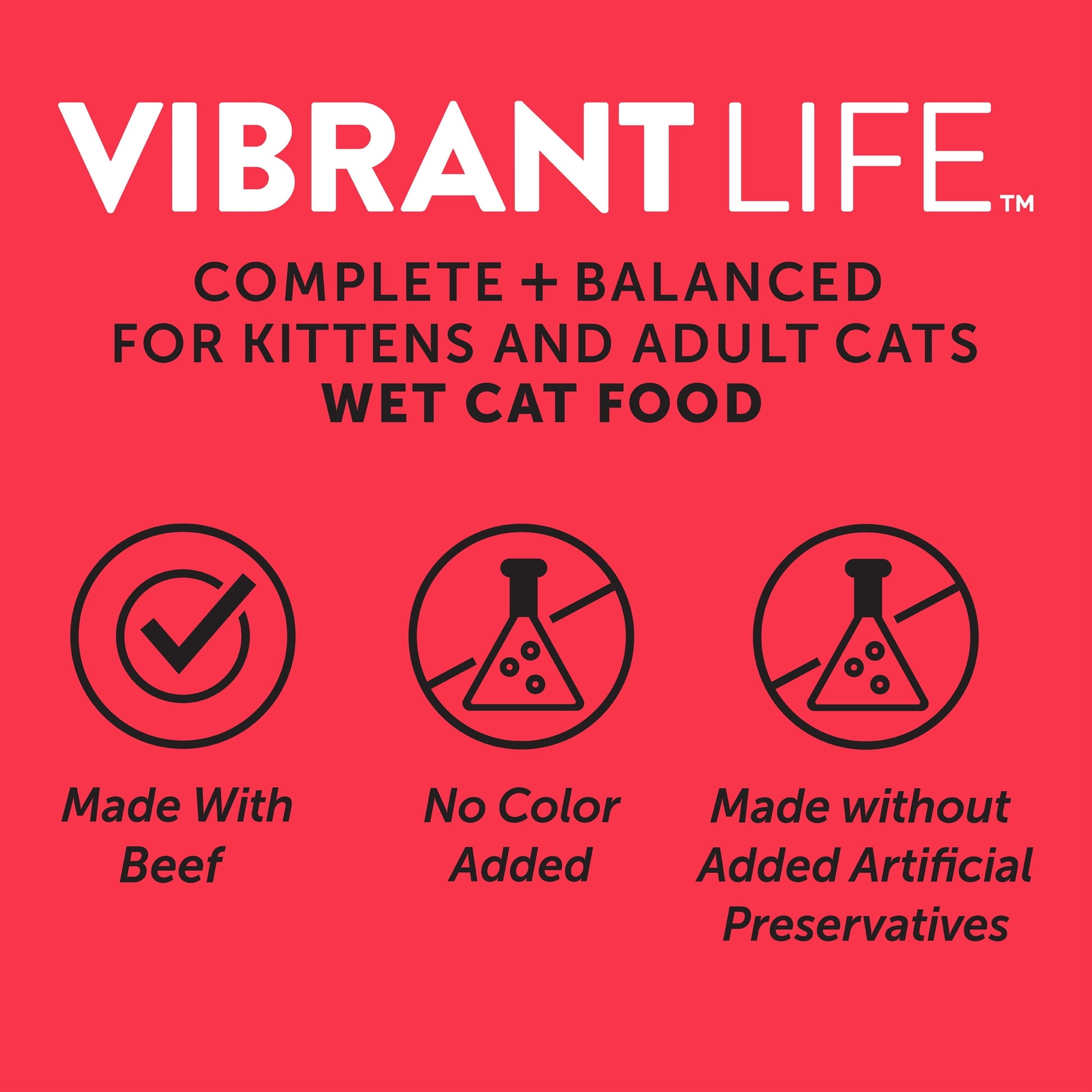 (8 pack) Vibrant Life Beef Dinner Roasted Flavor in Gravy Wet Cat Food, 3 oz Can