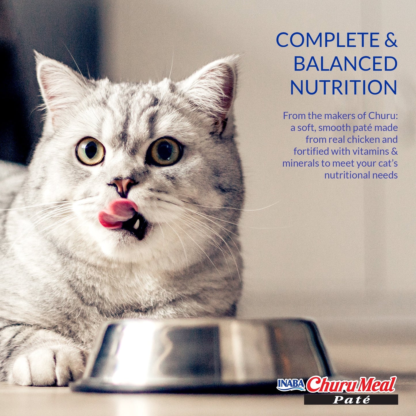INABA Churu Meal Paté Adult Wet Cat Food, 2.29 oz cup, 12-count, Chicken Variety Pack