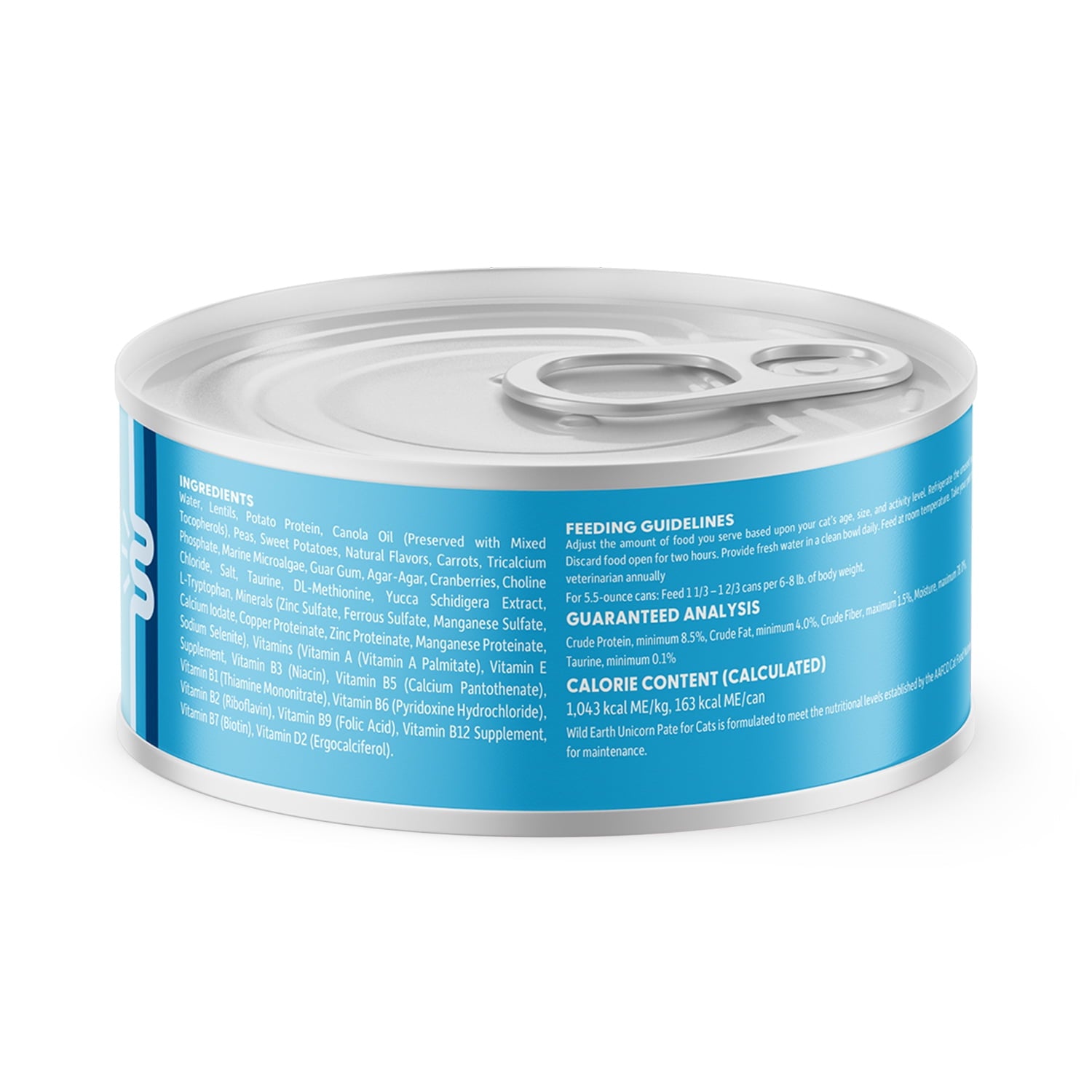 Wild Earth Vegan Wet Cat Food | Grain Free Taurine Fortified | Digestive Support, Allergen-Free, Veterinarian-Developed | Plant-Based High-Protein Formula, 12 Cans of Unicorn Pate 5.5 oz