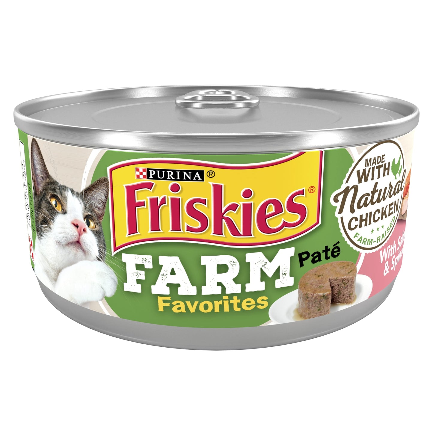 (24 pack) Purina Friskies Farm Favorites Pate, Chicken Salmon, Wet Cat Food, 5.5 oz Can