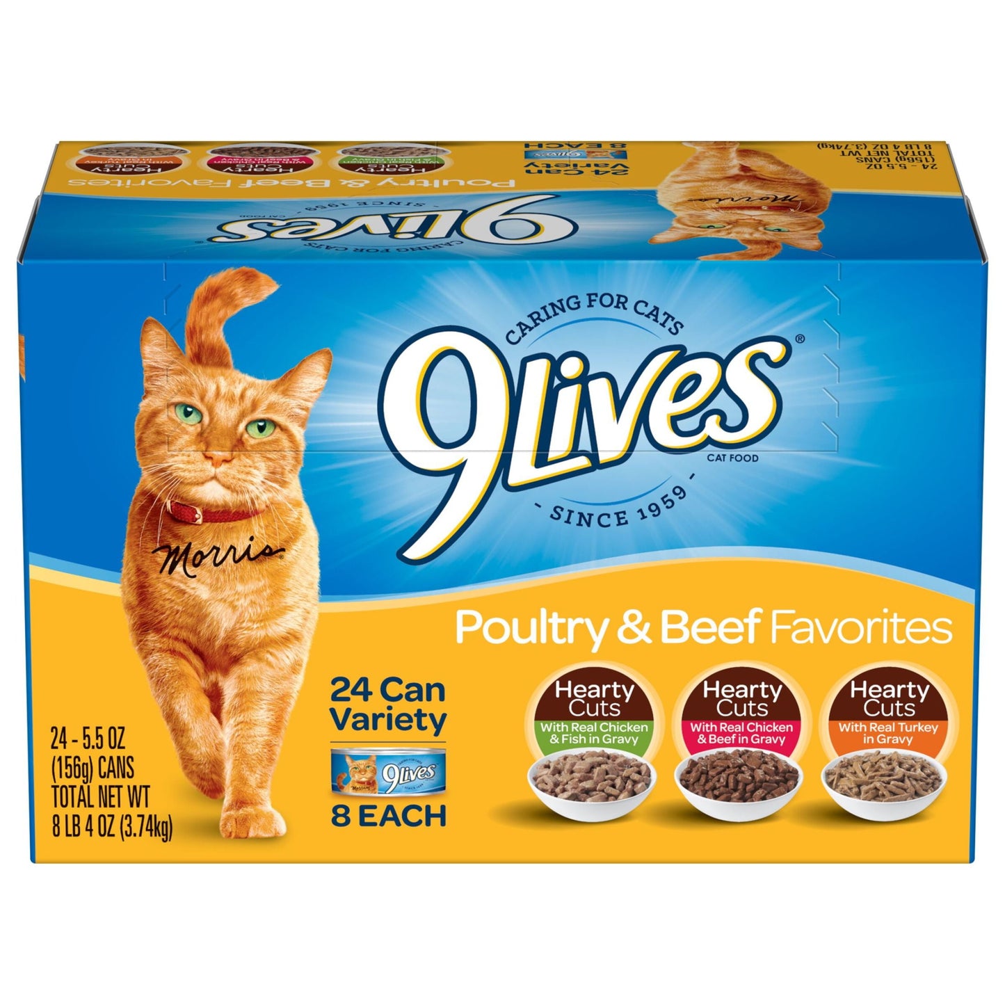 Bundle & Save: 9Lives Poultry and Beef Favorites Variety Pack Cat Food, 5.5-Ounce, 24-Count and 9Lives Seafood and Poultry Favorites Variety Pack, 24 5.5-Ounce Cans