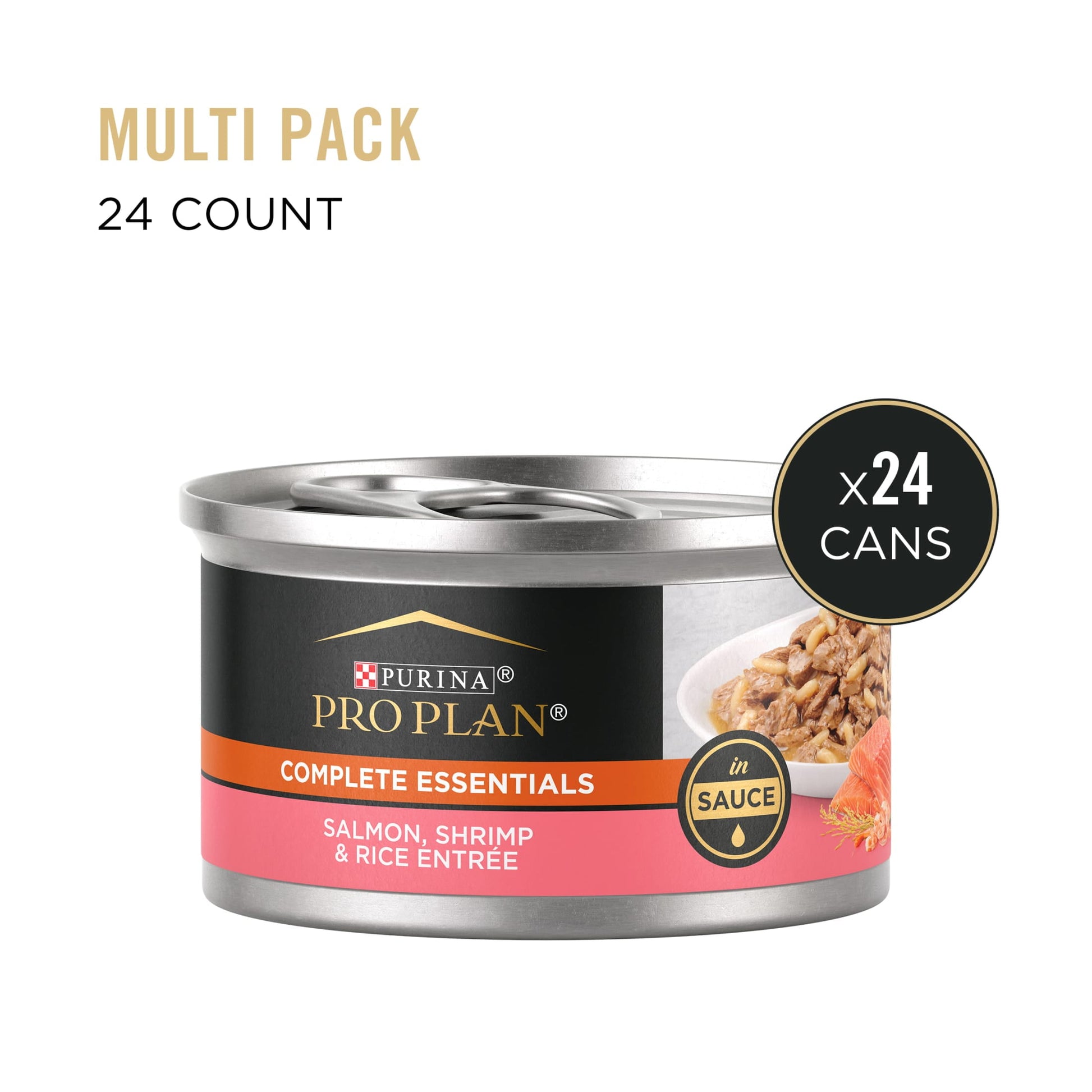 Purina Pro Plan Essentials, Salmon, Shrimp & Rice, Wet Cat Food Pate, 3 oz Cans, 24 Pack