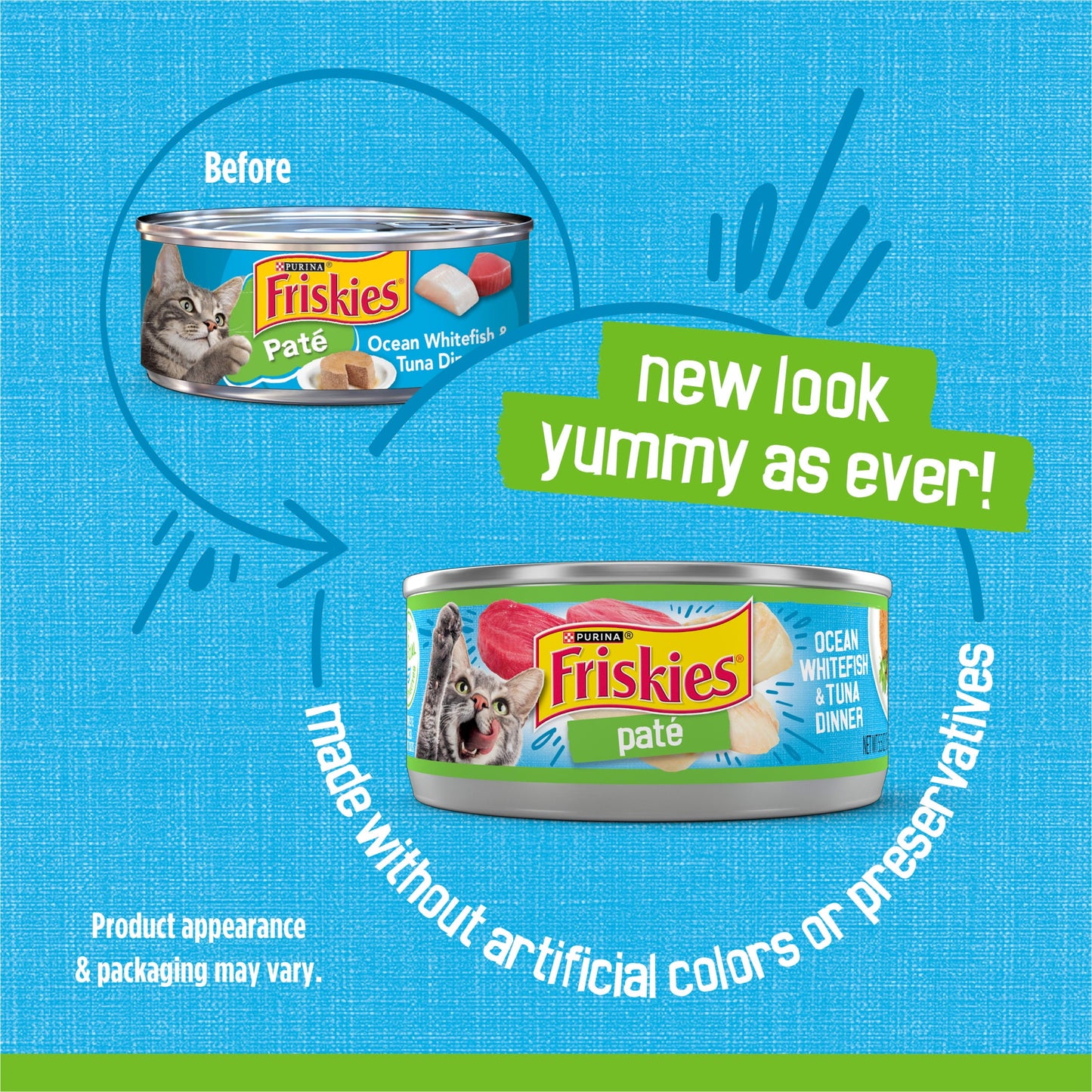 Friskies Pate, Ocean Whitefish & Tuna Dinner, Wet Cat Food, 5.5 oz. Can
