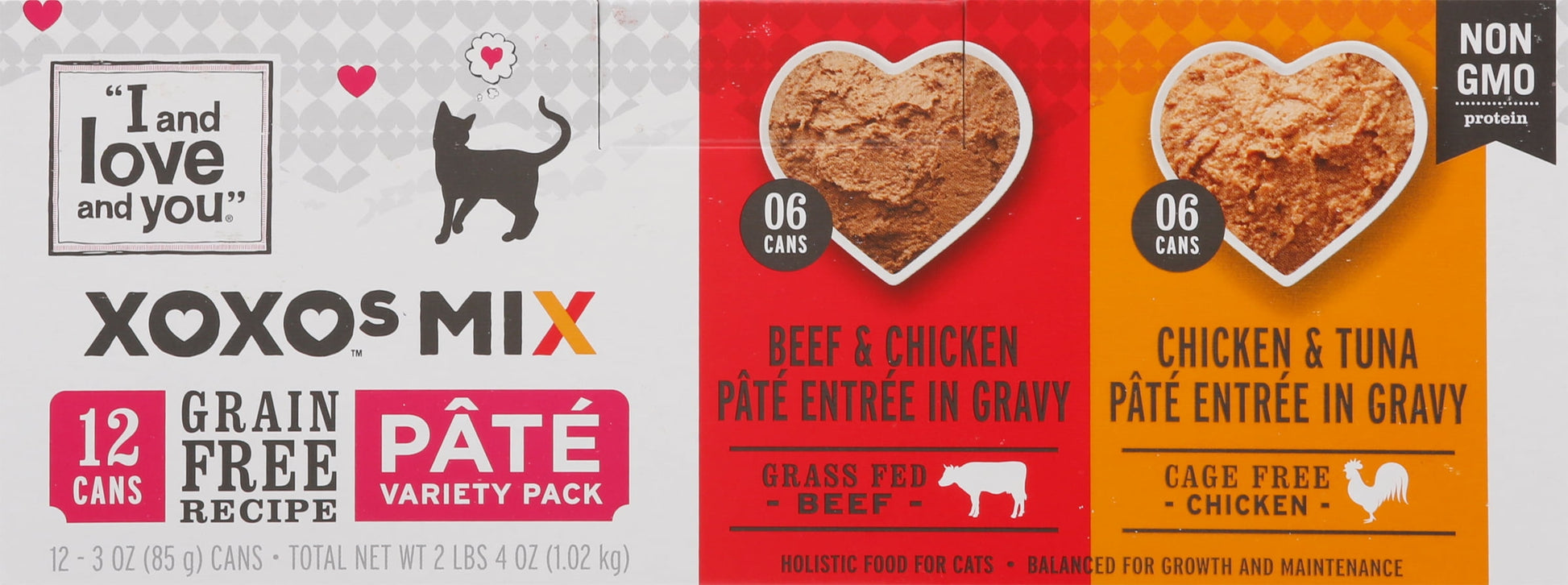 I and love and you XOXOs - Chicken/Beef Pate Variety Grain Free Canned Cat Food, 3 oz Cans (12 Pack)