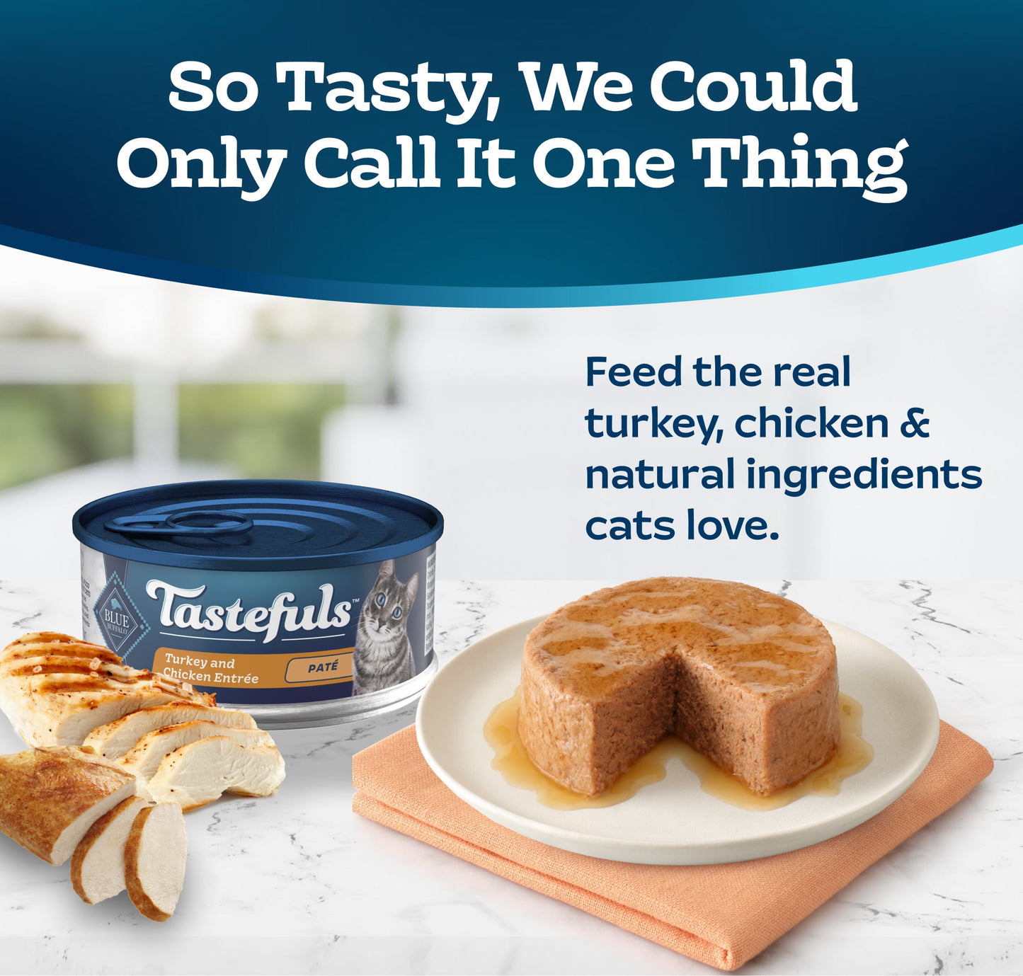(24 pack) Blue Buffalo Tastefuls Wet Cat Food Paté Chicken and Turkey Entrée 5.5-oz.