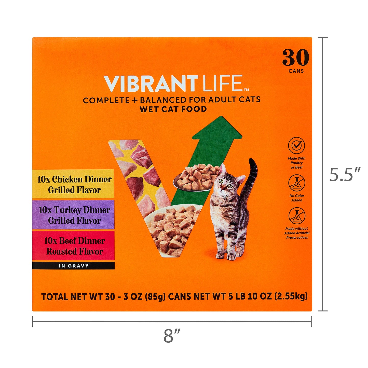 Vibrant Life Variety Pack Grilled & Roasted Flavor in Gravy Wet Cat Food, 3 oz Cans, 30 Count