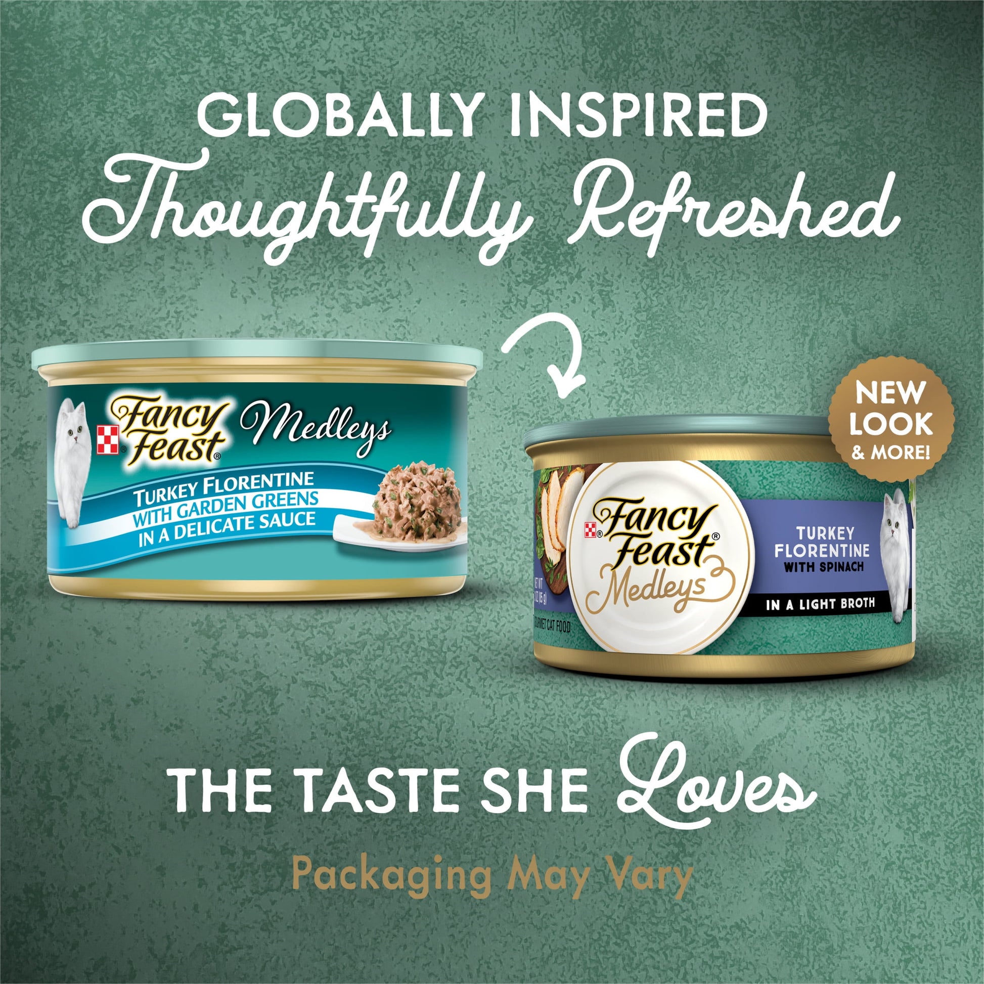 Purina Fancy Feast Medleys Wet Cat Food, Turkey Floretine & Spinach, 3 oz Cans (24 Pack)