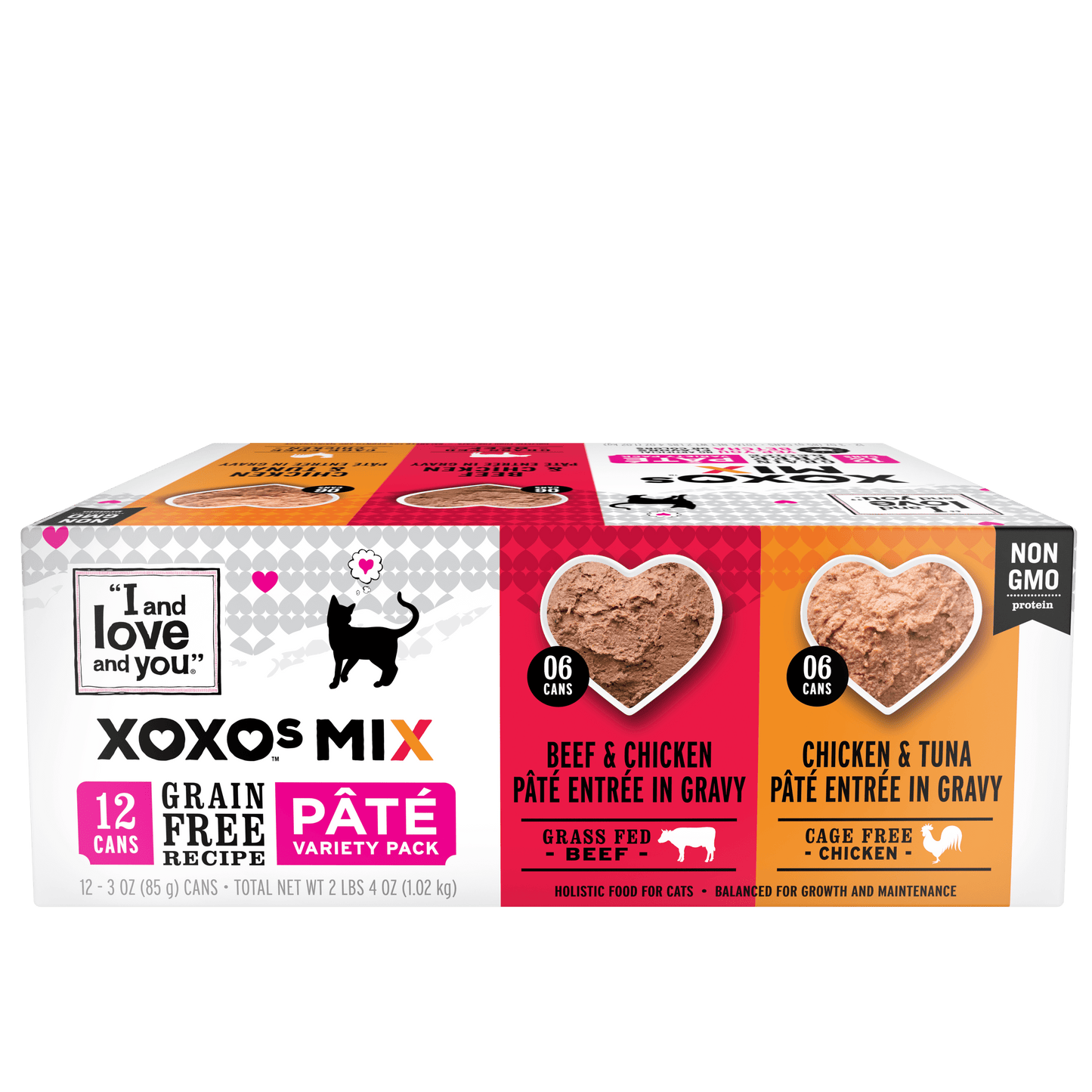 I and love and you XOXOs - Chicken/Beef Pate Variety Grain Free Canned Cat Food, 3 oz Cans (12 Pack)