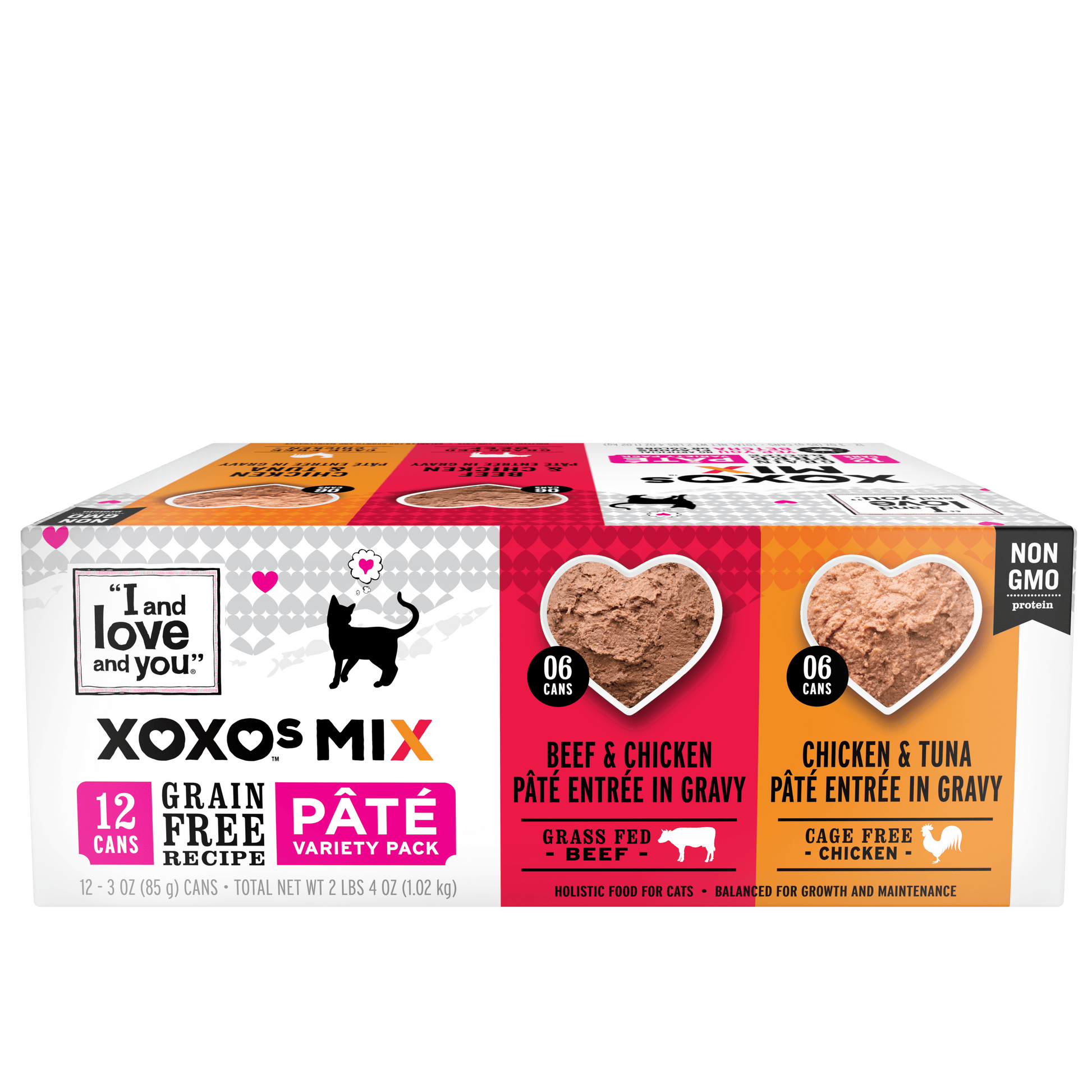 I and love and you XOXOs - Chicken/Beef Pate Variety Grain Free Canned Cat Food, 3 oz Cans (12 Pack)