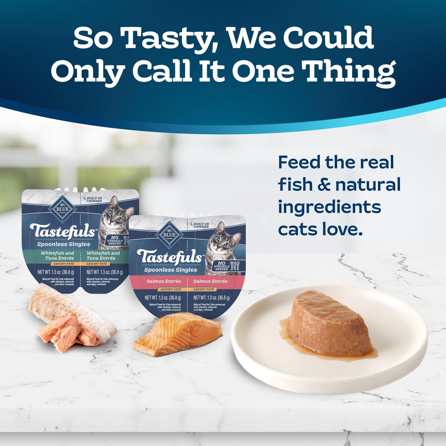 Blue Buffalo Tastefuls Spoonless Singles Variety Pack, Wet Cat Food Pate, 2.6-oz. Twin Packs (12 Count)