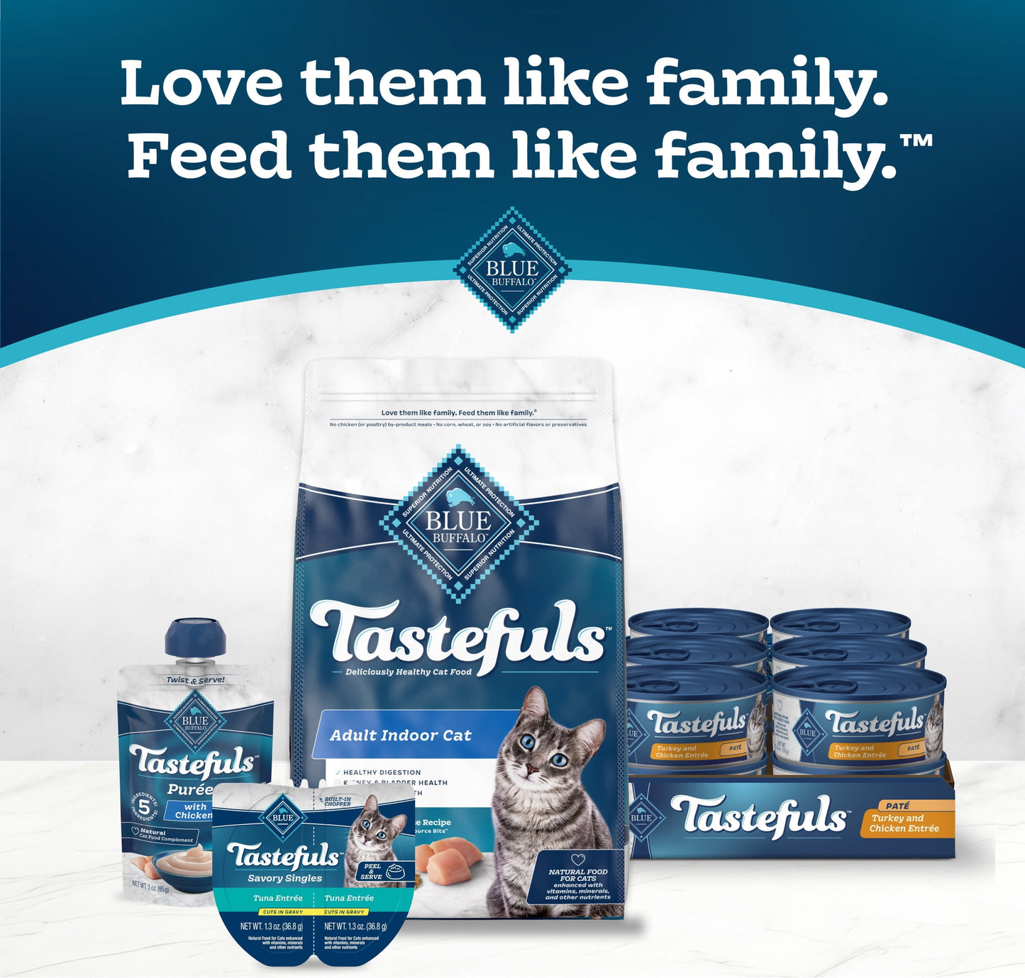 (24 pack) Blue Buffalo Tastefuls Wet Cat Food Paté Chicken and Turkey Entrée 5.5-oz.