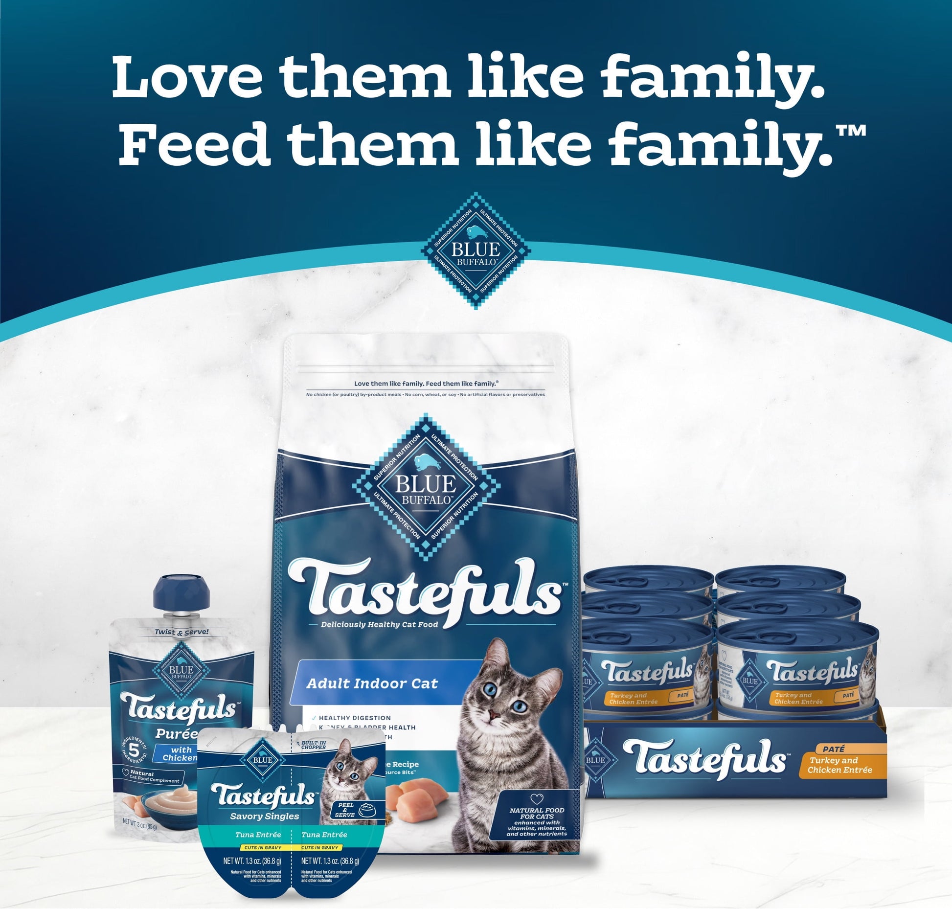 (24 pack) Blue Buffalo Tastefuls Wet Cat Food Paté Chicken and Turkey Entrée 5.5-oz.