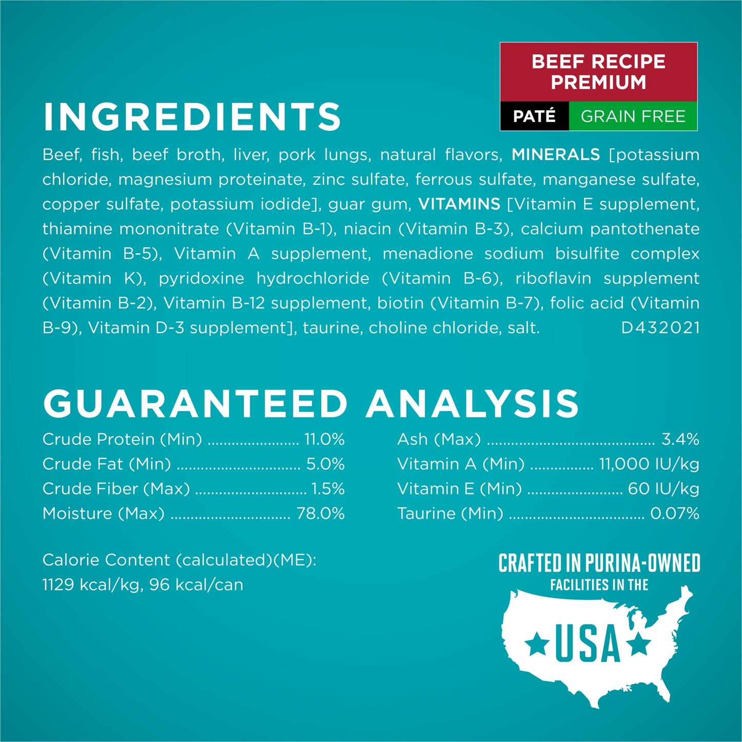 Purina ONE, Grain Free Natural Variety Pack, Wet Cat Food Pate, 3 oz Cans (12 Count)